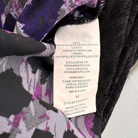 XOXO Sheer Dress Women M Purple Leopard Print Lace Whimsigoth Fairy Grunge Style - Picture 4 of 8